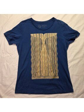 Out of Print Moby Dick Gilded Unisex T-Shirt Women's XL Blue Gold Foil Bookish